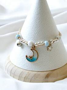 Dos pulseras hermosas con forma de estrella de mar y horario de Jiayu Ceramics, una pareja de pulseras, un regalo para tu ser querido. Las pulseras se pueden extender y contraer libremente en tamaño. Son perfectas para regalar a amigos, parejas, padres o como pequeños regalos para fiestas en verano