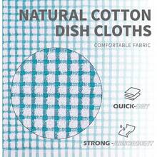 New Oeleky 100% Cotton Kitchen Dish Cloths For Washing Dishes, 12x12 Inches Dish Rags, Absorbent Kitchen Cloths Pack Of 8, Quick Drying Cleaning Cloths - 藍綠色 12 英寸 x 12 英寸 - 查看 5
