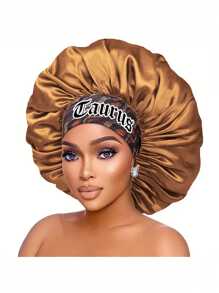 1 pezzo Cuffia in satin con stampa personalizzata delle 12 costellazioni, ampia fascia elastica, cappello da notte, cuffia per doccia, accessori per capelli e prodotti per parrucchiere, salone di bellezza, articoli da viaggio essenziali