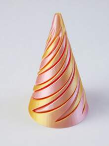 1pc Multi-Size Double-Sided Spiral Cone 3D Printing Decompression Spin Toys, Spiral Stereo Structure Decor, Perfect Gift For Christmas, Birthday Party - Multicolor - View 12