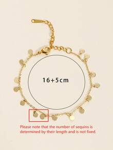 1 件时尚简约百搭复古个性圆形圆盘吊坠手链，适合闺蜜和情侣（圆盘数量未指定）