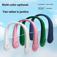 1pc USB Rechargeable Neckband Fan, Outdoor Portable Quiet Neck Hanging Fan With 3 Speed Gear, Gift Package, Outdoor Sports Halter Fan, Extra-Long Endurance Mini USB Fan, Outdoor Cycling Camping USB Rechargeable Mini Fan