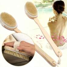 1 Pc Wood Handle Body Brush, Detachable Soft Exfoliating Bath Brush, Suitable For Fall Decor Home Bathroom Decor, Used For Perfect Skin Body Massage Scrubbing, Natural Bristle Brush For Dry Skin, For Treating Cellulite, Lymphatic Drainage, Improving Blood Circulation, Medium Intensity, Shower, Bathroom Home Decor, Living Room, Bedroom, Travel Goods, Wedding, Party, Birthday, Gift For Men, Mom, Dad, Friends, New Year, Accessory, Fun Gift Back To School