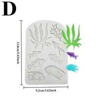 1pc Marine Theme Silicone Mold 3D Seashell Conch Starfish Coral Fondant Mold For DIY Pudding Chocolate Candy Desserts Gummy Cupcake Handmade Soap Ice Cube Ice Cream Cake Decorating Supplies Baking Supplies Kitchen Items