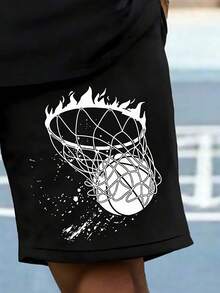 大码男士休闲工字背心和短裤套装，夏季运动装适合篮球、派对，送给男朋友/丈夫的礼物，黑色背心搭配黑色短裤