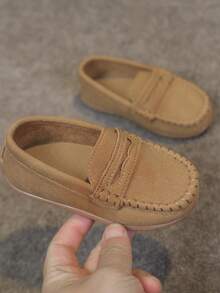 1 双经典婴儿平底鞋，时尚英伦风格乐福鞋，春秋 - 棕色 - 查看 5