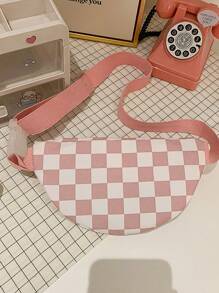 Kids Nylon Plaid Fashion Crossbody Chest Bag For Boys And Girls