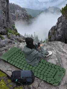 Colchón inflable con almohada y bomba de pie, colchón de aire ligero para camping, adecuado para excursionismo y senderismo - Multicolor - Ver 2