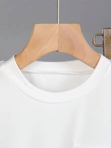 Young Boy2-Piece Outfit: Embroidery Graphic White Short Sleeve T-Shirt And Versatile Long Pants Set, Casual Summer Suit