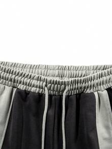 Men's Casual Color Block Patchwork Long Pants, Fashionable For Summer, Fall - Light Grey - View 8