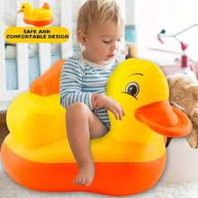 White Inflatable Children's Bath Chair, Heart-Shaped Design - Portable, Foldable, Non-Slip Kids Learning Chair, PVC Material, Fun Bathing Stool, Portable Children's Chair | Heart-Shaped Chair | Children's Furniture - Multicolor - View 8