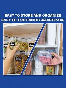 48pcsstorage And Organization,Sealed Food Storage Containers With LIDS - Ideal For Organizing And Storing Grains, Rice, Pasta, Tea, Nuts And Coffee Beans In Kitchen Pantries - Are Dishwasher Friendly And Include Labels And Markers,Vanity