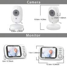 CDYCAM 3.5 Inch Wireless Video Baby Monitor Color Night Vision Temperature Monitoring Two Way Audio Talk Baby Nanny Security Camera IR LED Night Vision Intercom Baby Shower Family Decorations Gifts