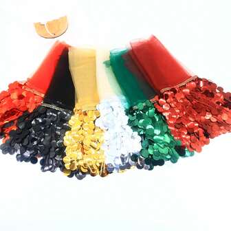 2 yardas 35cm Flecos con borlas de malla con lentejuelas para coser, cortinas, borlas, borlas, bordados, encaje, traje de danza latina, adornos, accesorios de costura, telas y encajes, manualidades con borlas