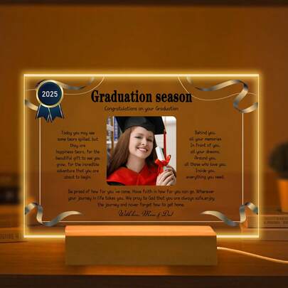 2025 Graduation Season Plaque: A Heartwarming Graduation Gift To Cherish Memories And Envision Future Dreams, With Custom Photo And Personalized Message. This Plaque Serves As A Unique Graduation Souvenir For Graduates And Is An Essential Decor For Graduation Ceremonies,Promseason