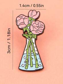 1/4 piezas Broche de flor esmaltado artesanal con reactivo químico, insignia de solapa con flor para decorar la mochila, regalo para amigos - estilo4 - Ver 3