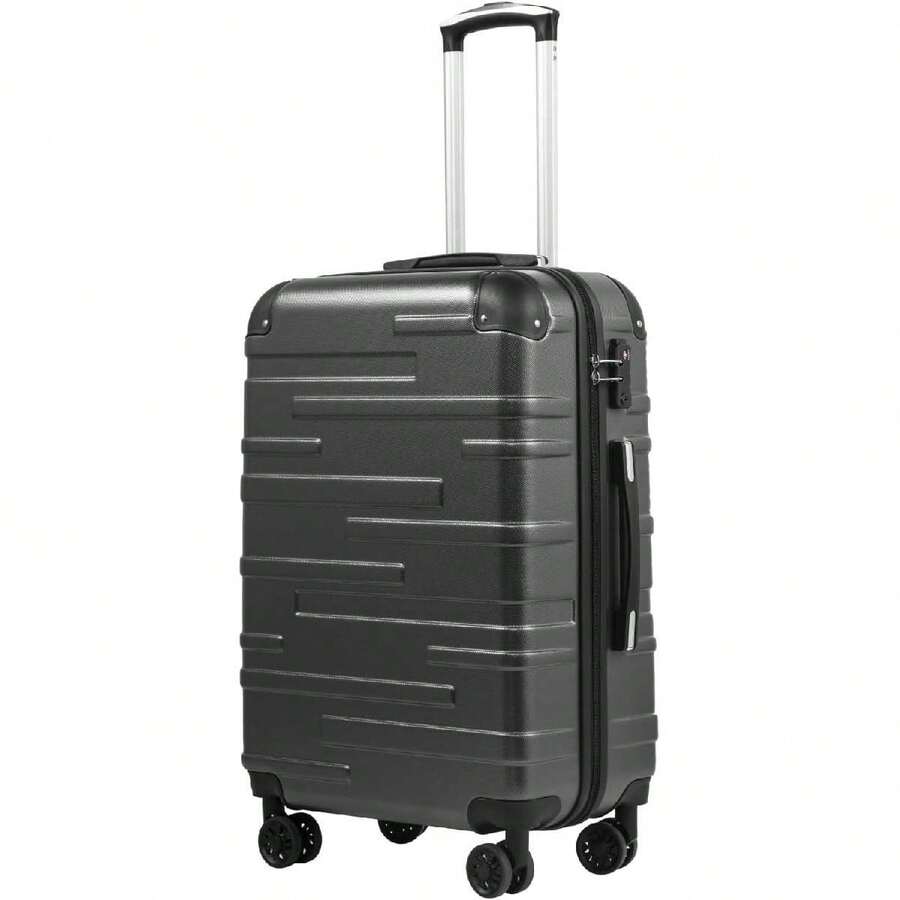 Hard Shell Suitcase With TSA Lock And 4 Spinner Wheels Lightweight Durable (Grey, M(67cm 60L)) - Grey - View 1