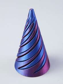 1pc Multi-Size Double-Sided Spiral Cone 3D Printing Decompression Spin Toys, Spiral Stereo Structure Decor, Perfect Gift For Christmas, Birthday Party - Multicolor - View 11