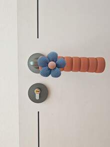 1/2 piezas Cubiertas de manijas de puerta con diseño floral marrón, protege la pared y la cerradura contra daños, antiestática, aislante, apta para uso con mano izquierda y derecha