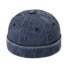 Gorra sin visera estilo vaquero lavado vintage de unicolor ajustable, sombrero redondo de algodón al estilo hip hop - Multicolor - Ver 13