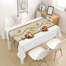 1pc/50pcs Versatile Elegant Bohemian Style Printed Polyester Tablecloth, Suitable For Kitchen, Dining Room, Holidays, Party, Easy To Clean And Durable Rectangular Tabletop Decor, Party Tablecloth, Modern Dining Table Cloth