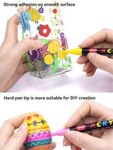 36 Colors - 168 Colors Acrylic Markers, Waterproof And Sun-Resistant Multifunctional Painting Pens, Non-Transparent And Stackable Art Special Painting Markers, Student-Use Art Supplies DIY Color Painting Pens, Ceramic Mug Coloring, Must-Have Gifts For The School Season