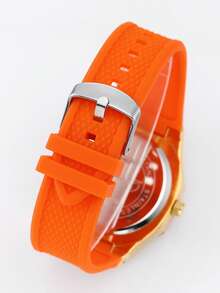 Waterproof Date Quartz Watch For Men & Women, Athletic Wrist Watch,Minimalist & Stylish - Orange - View 5