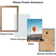 New 5x6 Picture Frame Rustic Brown For Wall Hanging Or Tabletop, Wall Mounting Horizontally Or Vertically, 5 X 6 Wall Gallery Poster Photo Frame  Shatter Ristant Plexiglass, Rustic Brown - Rustic Brown 5x6 inch - View 2