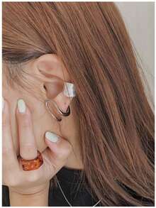 1pc Autumn/Winter New Textured Five Elements Ear Cuff Earring - A - View 8