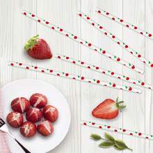 100 pajitas de papel con estampado de cerezas, perfectas para diferentes fiestas o uso comercial, tamaño de 6x197mm - cereza - Ver 3