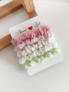 5/10/20/40个装纯色雪纺发圈，柔软可爱，适合女孩、学生、返校季、扎马尾辫、发饰、沙滩装、手链、糖果色、洗脸、发绳、发圈、运动、居家美容女性配饰礼品化妆居家健身女性配饰头部配饰弹力带 - 彩色 - 查看 9