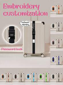 4pcs Personalized Embroidered Luggage Straps, Travel Suitcase Password Lock Security Strap, Multi-Color Fashion Versatile Packing Belt, Thick & Durable Anti-Burst Luggage Binding Strap, Securely Fixes Checked Luggage, Suitable For Travel, Gifts For Family, Friends, Holidays Like Mother's Day, Teacher's Day, Valentine's Day, Christmas, Father's Day, Birthdays