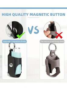 哮喘吸入器钥匙扣架，休闲风格咳嗽瓶保护套，便携式，黑色、蓝色、粉色、灰色可选，适合户外使用，腰部抗菌喷雾瓶皮套，女士香水酒精架，成人止咳瓶收纳袋，旅行必备旅行配件