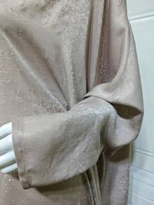 Neue Mittlere Osten Mode Abaya für Frauen mit Strass Dekor, Pullover Lange Robe (zufälliger Strass)