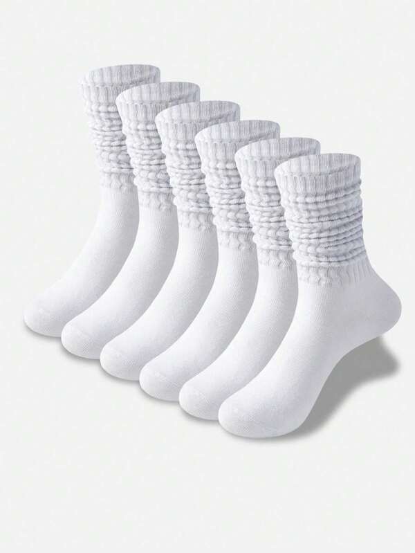 6 pares de meias femininas coloridas da moda, confortáveis, clássicas, estilo europeu, meias justas casuais até o joelho