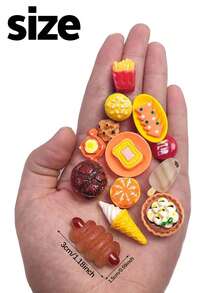 50pcs Mini Food And Beverage Toys Mixed With Resin Food, Mini Kitchen Pretend Game, Adult Mini Food Set (Random). - Multicolor - View 7