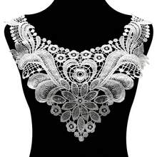 1pc Polyester Lace Embroidery Hollow Floral Collar Applique, For Dresses And Crafts - Multicolor - View 9