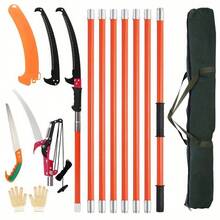 Telescopic Branch Cutter Saw Cuttter Pruning Trimmer Long Reach Tree Pruner Pole - Orange - View 2