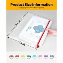 New SUNEE Plastic Mh Zipper Pouch 10x14 In (6 Colors, 24 Packs),Extra Large Water-Ristant Zip Bag For School Ice Pli, Puzzl & Gam Anizing Storage - Multicolored 10x14 - View 2