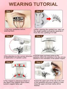 2 Pairs Magnetic Fake Eyelashes With Clips, Handmade Magnetic Crossed Lashes That Don't Require Glue, Suitable For Girls To Elongate Eyes