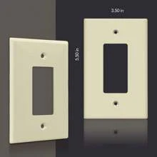 ENERLITES Decorator Light Switch Or Receptacle Outlet Wall Plate, Gloss Finish, Size 1-Gang 4.50&#34; X 2.76&#34;, Unbreakable Polycarbonate Thermoplastic, UL Listed, 8831-W, White