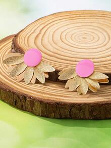 1 cặp hoa tai thả kim loại hình lá và hoa tráng men, trang sức tai thời trang cho nữ ngày lễ tình nhân, mẹ, mẹ, ngày của mẹ, quà tặng - Hoa tai - Xem 14