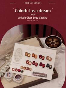 PERFEKTE FARBE Katzenaugen Gel Nagellack, 58 Farben, Weihnachts-Vampir-Katzenaugen Glitzer Gel Lack Set Rot Gold Glasperle Keramik Magnetischer Gel Lack Set, Kristall Schimmer Braun Gold Farben Nagel Gel Soak Off LED Nail Art Maniküre Salon DIY Geschenke