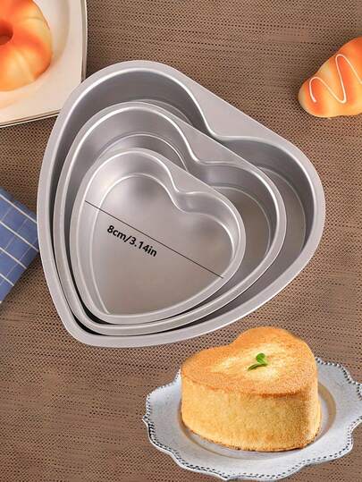 1 molde para tartas en forma de corazón con fondo extraíble de aluminio, molde para tartas con forma de corazón, molde para hornear en horno, bricolaje, cumpleaños, día de San Valentín, tarta de queso, tarta de gasa
