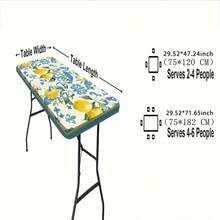1pc Tablecloth With Elastic Edging, Lightweight & Washable, Fresh Lemon Yellow Plaid Design, Suitable For Home Gatherings, Outdoor Picnics, Theme Parties, Indoor/Outdoor Use - Multicolor - View 8