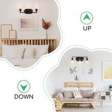 3-Lights Bathroom Light Fixtures E26,Vintage Wall Mount Light Fixture,Black Modern Vanity Lights, Bathroom Wall Lamp(Excluding Light Bulbs) - màu đen - Xem 4