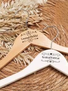 1PC Personalized Custom Wedding Dress Hanger, Personalized Wedding Hanger, Wedding Hanger Engraved With Name And Date, Exquisite Bride Shower Gift, High-Quality Customization, Elegant Design, Very Suitable For Bride Party Gifts, Wedding Decorations, And Unique Commemorative Gifts For Her Boyfriend, Girlfriend, Father, Mother, Family, Friends, Pets, Daughter, School Students, Son's Birthday, Graduation, And Family - Multicolor - View 7