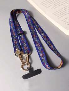 Lanière de téléphone en nylon floral avec pendentif perle, bracelet compatible accessoire universel - Collier/Floral - Voir 16