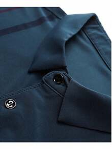 Men's Summer Short Sleeve Ice Silk Polo Shirt - Black - View 5