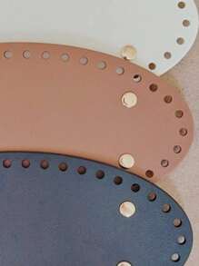 Pu Material Bag Base For Diy Hardware Leather Accessories, Oval Shaped Crossbody Bag Woven Bottom With Perforated Design, Multi-Purpose Stylish And Durable Padding For Comfort, Suitable, Daily Use, And Commuting, Compact And Portable For Travel, Perfect Gift For Fashion Lovers.